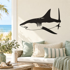 Shark wall decal with black silhouette