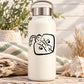 White water bottle with black happy round stingray decal