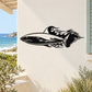 Black shark silhouette decal for wall, heat wave style