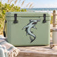 Hammerhead shark sticker decal on green cooler