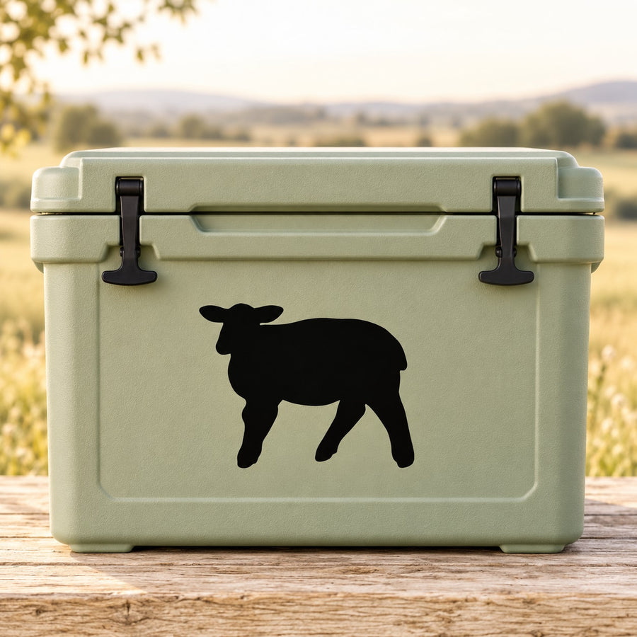 Black sheep silhouette decal with simple outline design