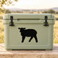 Black sheep silhouette decal with simple outline design