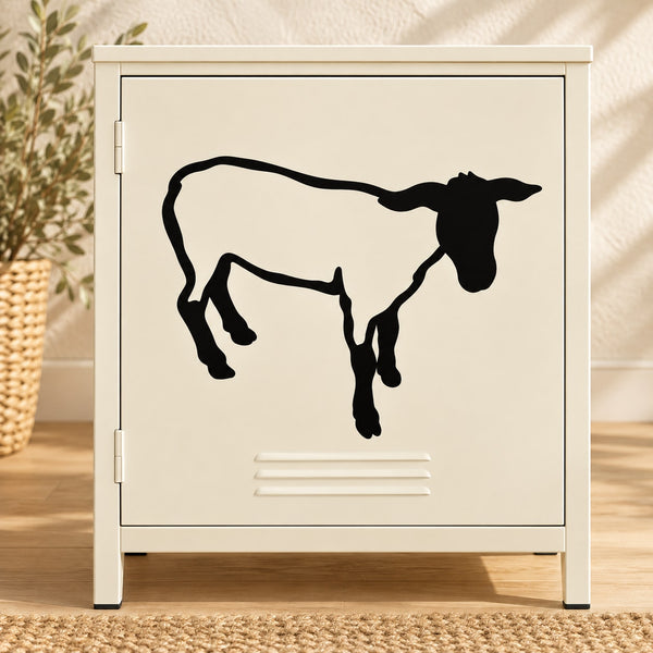 Black standing sheep wall decal silhouette