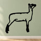 Sheep lamb decal sticker, black silhouette with thin outline and long legs