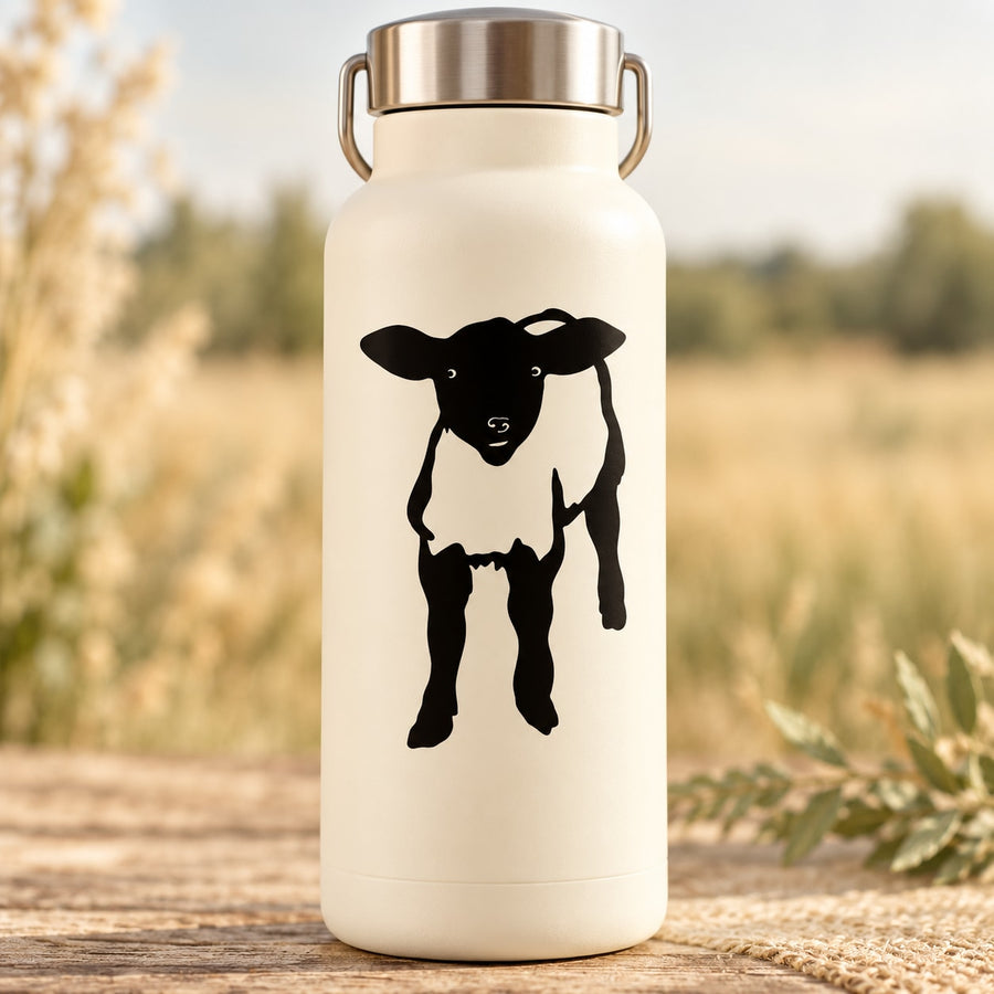 Black cow silhouette sheet decal with full-body design