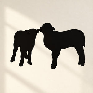 Black sheep family silhouettes decal with three standing sheep
