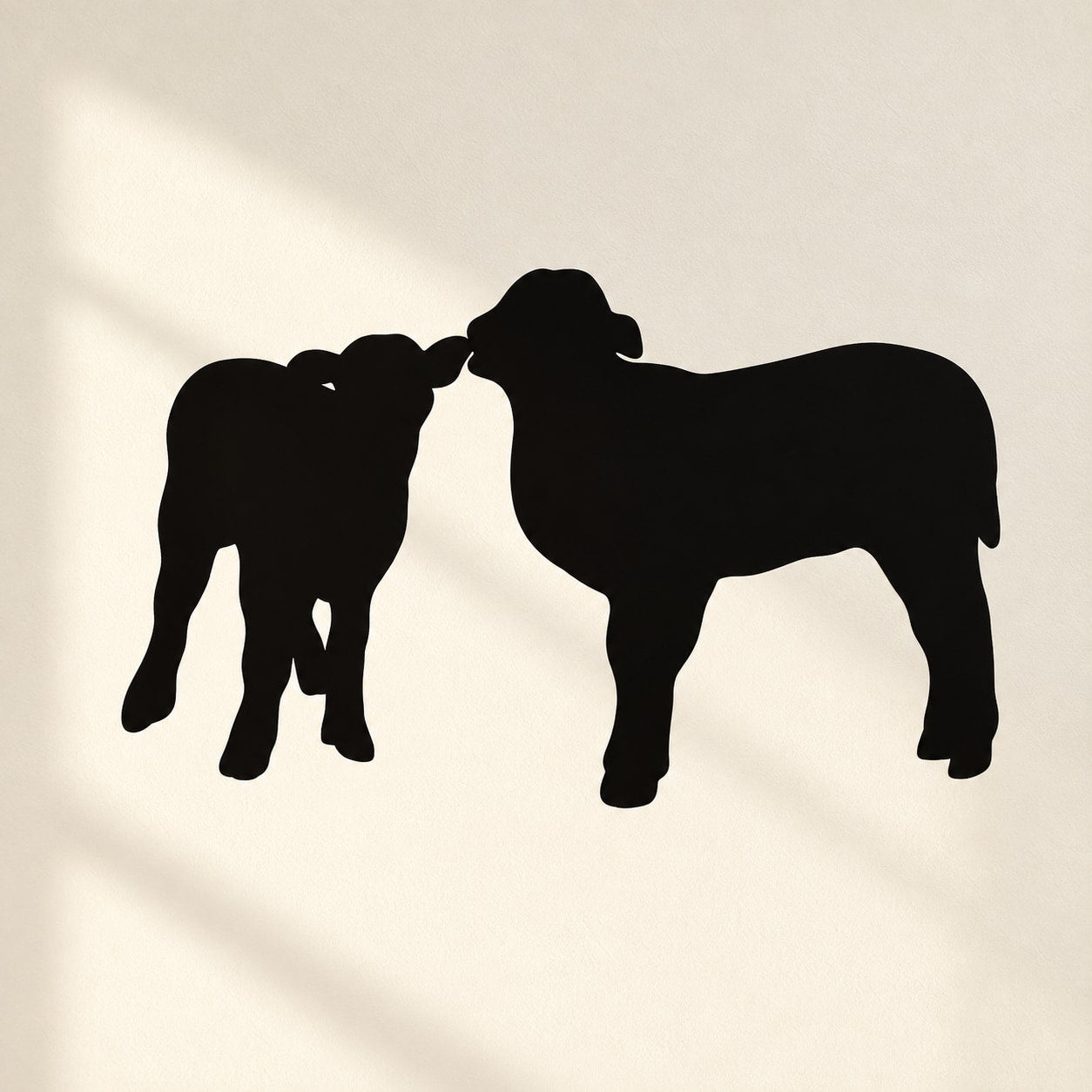 Black sheep family silhouettes decal with three standing sheep
