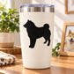 Shiba Inu decal sticker silhouette on a white tumbler