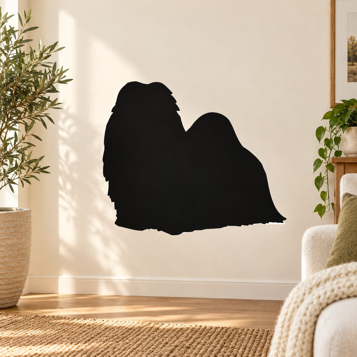 Black Shih Tzu silhouette wall decal