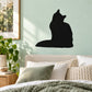 Black cat sitting wall decal silhouette