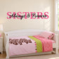 Wall decal: pink script “Always & Forever” with ornamental flourishes