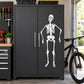 Happy skeleton decal: smiling white skeleton with heart figure on dark background