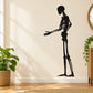Skeleton hand-shake wall decal, black silhouette of skeleton figure with raised arm