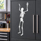 White skeleton hands-up wall decal with raised arms and long ribcage detail
