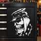 Vinyl wall decal: white punk skull face with star accents
