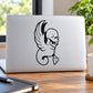 Black skull with winged outline vinyl wall decal
