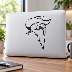 Black skull pirate face vinyl decal for wall or laptop
