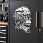 Skull wall decal vinyl sticker with white detailed skull profile