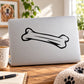 Black dog bone outline decal with detailed linework