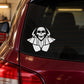 White skull with arms out vinyl decal sticker