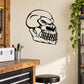 Black skull vinyl wall decal with detailed outline
