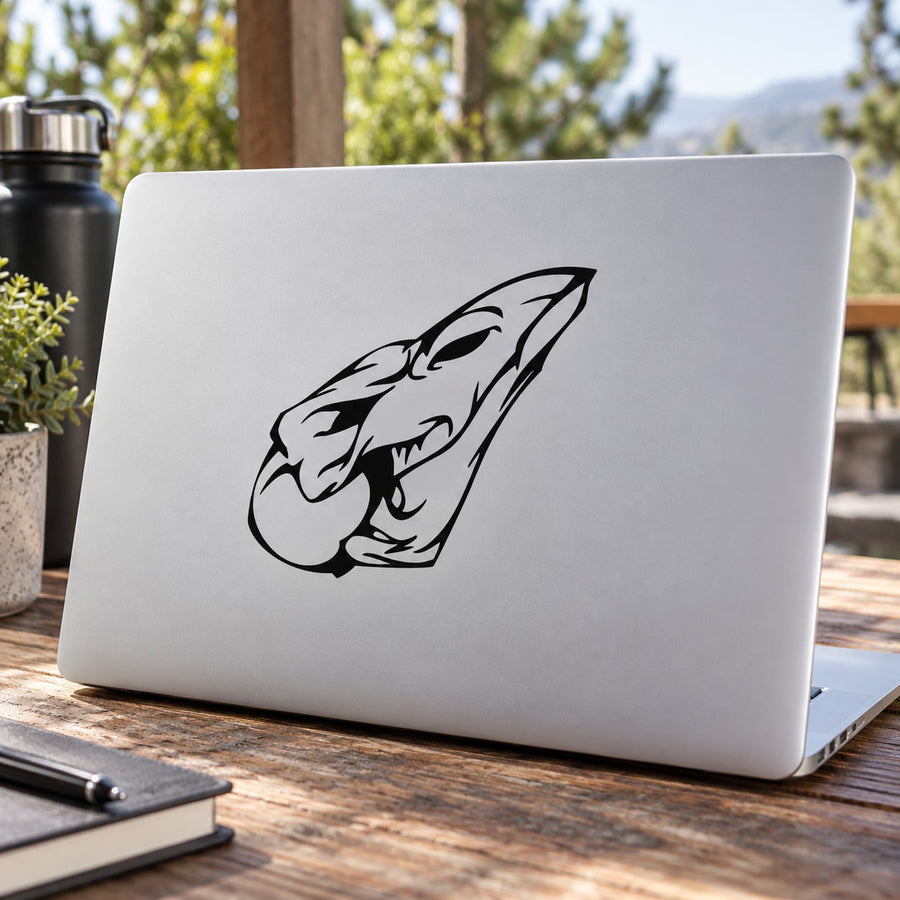 Skull vinyl decal, black stylized skull face graphic