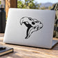 Skull head vinyl decal with bold black graphic