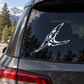 White skull wing car vinyl decal on dark window