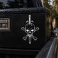 White skull and crossbones vinyl wall decal sticker