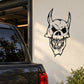 Skull wall vinyl decal with black devilish skull face