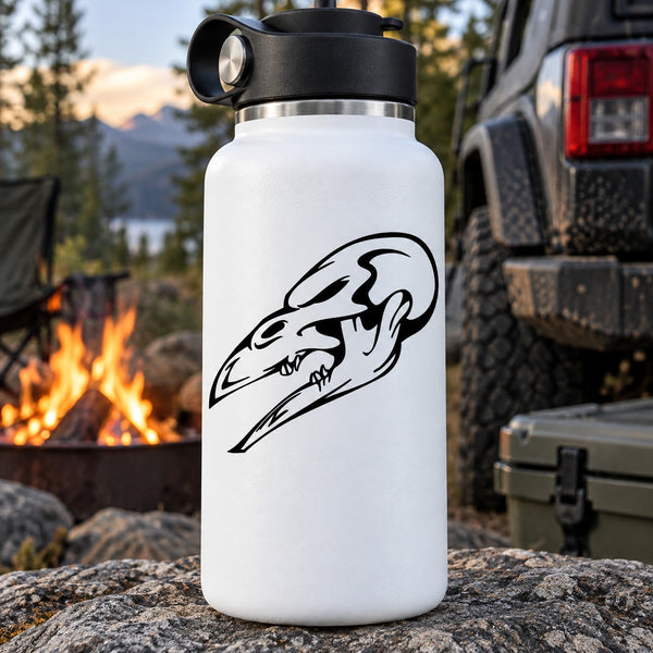 Skull vinyl decal sticker with black skull-and-snake graphic