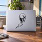 Skull wall decal vinyl sticker featuring a black outline profile skull design