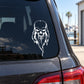 Skull vinyl decal for car window, white bearded skull graphic