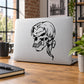 Skull vinyl wall decal with black cartoon skull graphic