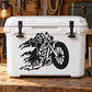 Vinyl wall decal with black reaper skull and scythe rider graphic