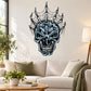 Spider web skull wall sticker with blue and black skull graphic, web-like lines