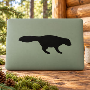 Staring skunk decal with black silhouette