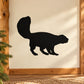 Standing skunk wall decal with a solid black silhouette