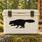 Black walking skunk decal with full-body running silhouette