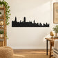 Black modern city skyline wall decal silhouette