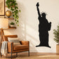 Statue of Liberty wall decal in black silhouette, full figure standing with torch