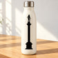 Monument decal: black monument statue silhouette on a white bottle