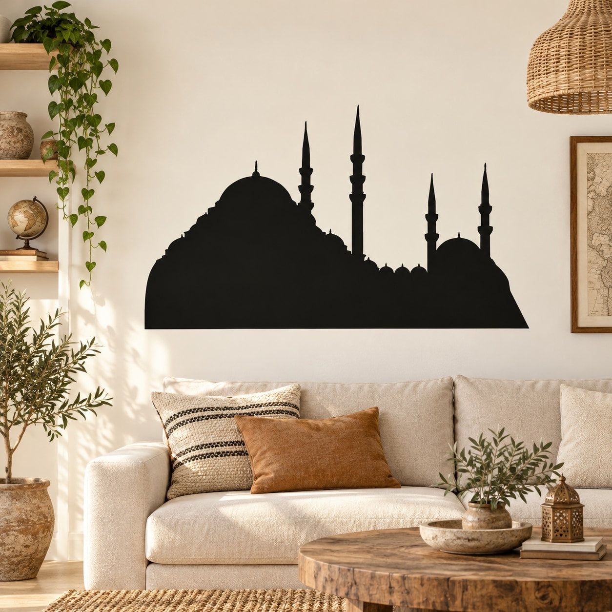 Dark St Petersburg skyline wall decal with domed buildings and tall spires silhouettes