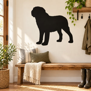 Black Saint Bernard dog silhouette wall decal
