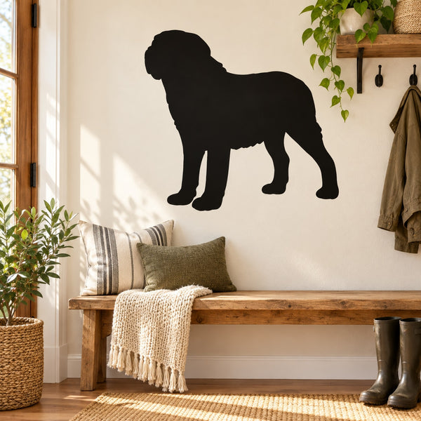 Black Saint Bernard dog silhouette wall decal
