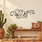 Black tangled snake wall decal with decorative line-art curls and stylized face
