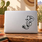 Rattlesnake decal with bell at tail, black line art sticker