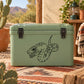 Black viper snake decal sticker on a light green cooler