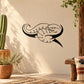 Black line-art snake decal sticker with flinching pose