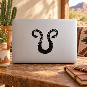 Black double-headed connected snake decal